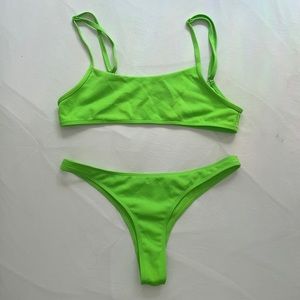 electric green bikini